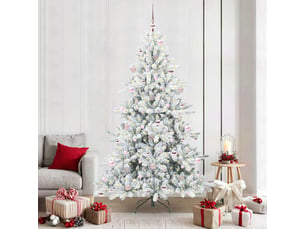 Sapin de noël - arbre de noël artificiel à branches articulées blanc 210 cm