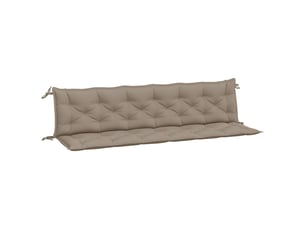 Lot de 2 coussins de banc jardin, coussins d'assise taupe 200x50x7 cm tissu oxford cf58744