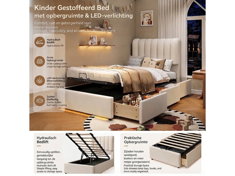  Lit jeune, 90x200 cm, éclairage led, rangement intégré, bicolore cao-N622D783031W-conf-NEW - Conforama R