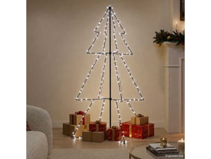 Arbre de noël, sapin de noël cône 200 led d'intérieur-d'extérieur 98x150 cm shl8284