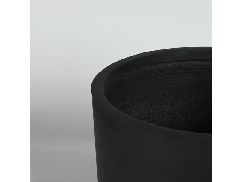 Lot de 2 pots de fleurs ronds 3440 cm – noir – oxyde de magnésium, faits main pour intérieur extérieur - Conforama E