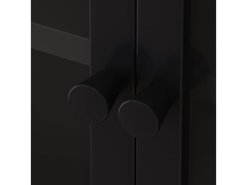  Vitrine 120 cm meuble de rangement mural à quatre portes structure murale suspendue portes vitrées verre gris usage polyvalent  - Conforama D