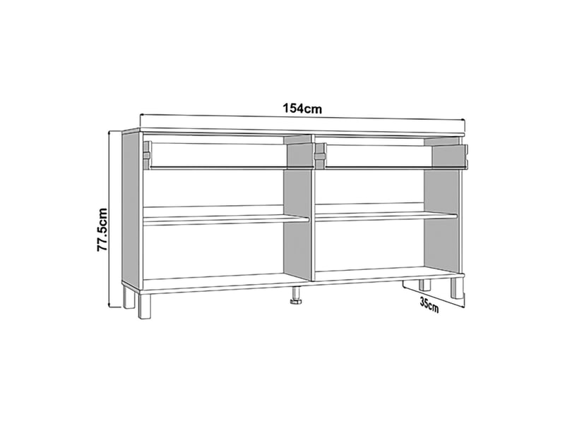  Buffet barich, meuble 2 tiroirs, 154x35x78h cm chêne nœuds marron Barich - Conforama C