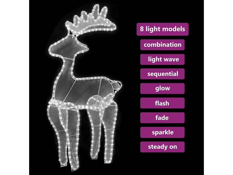  Décoration de noël de renne avec maille 306 led 60x24x89 cm  - Conforama D