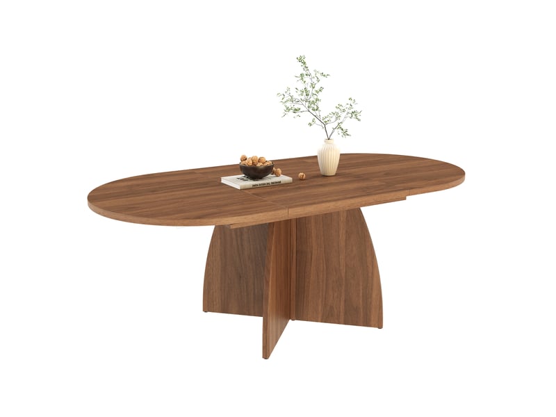  Table à manger extensible 120x90 cm à 180x90 cm, angles arrondis, mdf couleur marron, design moderne  - Conforama A