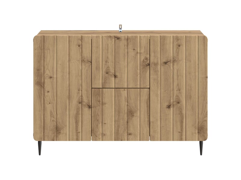  Buffet - bahut - meuble de rangement chêne artisanal 89 x 34,5 x 62 cm bois d'ingénierie  - Conforama E