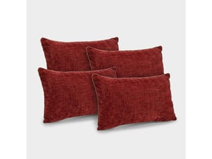 Coussin décoratif rectangulaire déhoussable en velours amyas - rouge