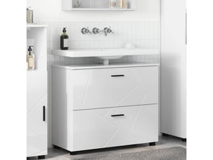 Cabinet de salle de bain, armoire salle de bain blanc brillant 76,5 x 35 x 64 cm cf65253