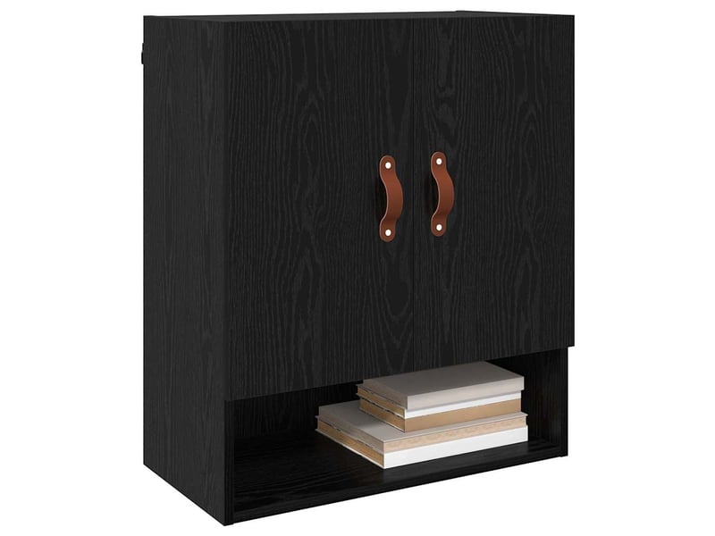  Meuble mural, rangement salon 60 x 31 x 70 cm bois d'ingénierie chêne noir shl8602  - Conforama C
