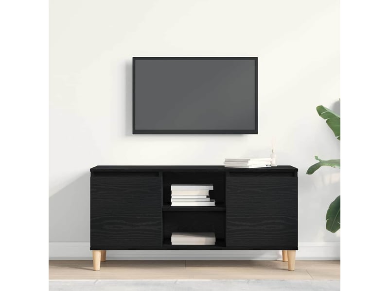  Meuble tv - banc tv - meuble de rangement 102 x 35 x 50 cm chêne noir bois d'ingénierie  - Conforama D