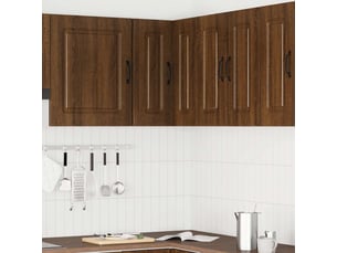Meuble de rangement, armoire murale d'angle de cuisine kalmar chêne marron