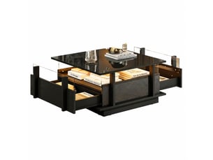 Table basse carré(e) coloris noir - 70 cmx70 cm