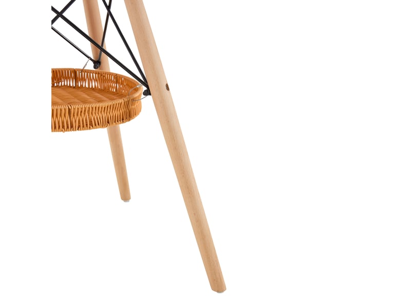 Table de salle à manger ronde 2 à 4 personnes avec panier de rangement ø 80 cm en mdf et bois noir - Conforama D