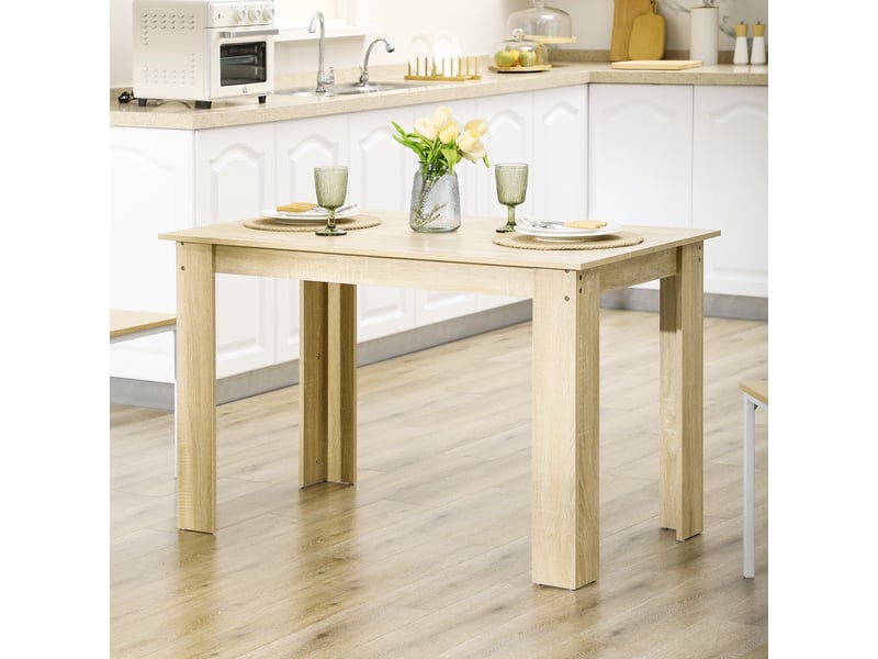  Table à manger table de cuisine design moderne avec grand plateau 2-4 personnes en bois chêne dim. 120l x 69l x 75h cm  - Conforama D
