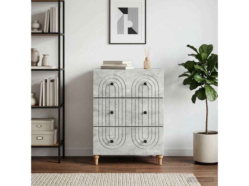  Armoire de rangement bureau, armoire à tiroirs gris béton 66 x 34,5 x 90 cm shl592  - Conforama B