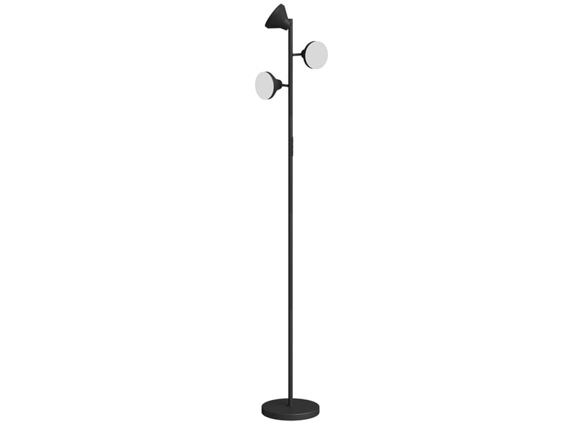  Lampadaire led lampadaires sur pied salon dimmable 2700k-6000k 4150 lm 3 têtes rotatives ø 25 x 170 cm noir  - Conforama B