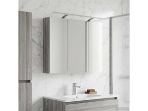 Armoire miroir salle de bain, meuble de rangement gris sonoma 100x14.5x70 cm