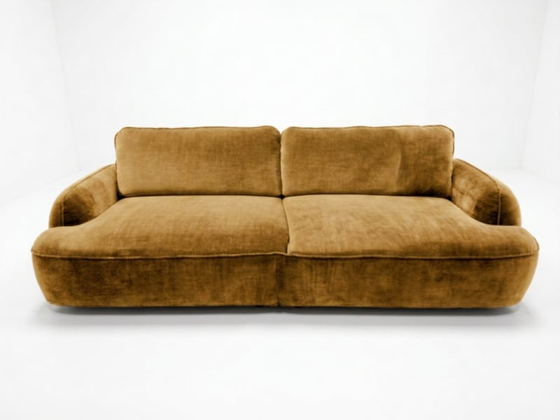  Bobochic canapé droit convertible 4 places celeste tissu lisse jaune CELESTE - Conforama A