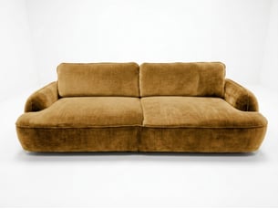 Canapé droit convertible <strong>BOBOCHIC</strong> <strong>CELESTE</strong> 4 places Tissu jaune avec coffre de rangement