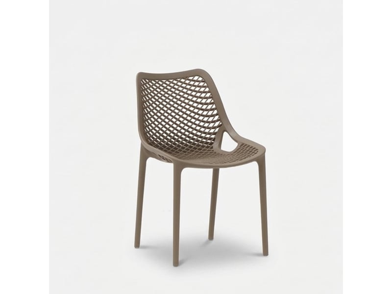  Lot de 4 chaises empilables pour intérieur et extérieur malinska - gris tourterelle  - Conforama C
