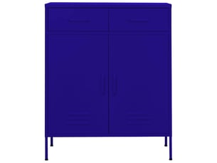 Armoire de rangement, rangement bureau bleu marine 80x35x101,5 cm acier shl872