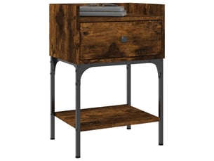 Table de chevet - cabinet de chevet - table de nuit chêne fumé 40,5x31x60 cm bois d'ingénierie