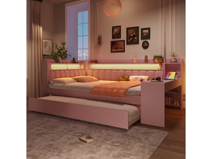 Lit combiné 140x200 cm SOGEU   coloris rose