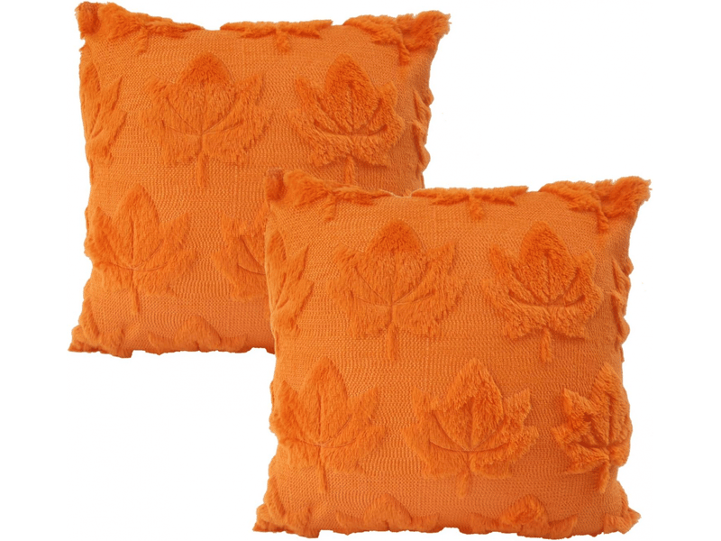  Housse de coussin déco automne 45 x 45 cm, 2pièces housses de coussin décoratives en forme de feuille d'érable, taies d'oreiller décoration d'automne, orange  - Conforama A