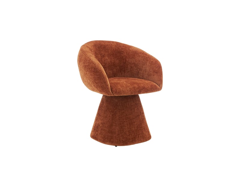  Fauteuil pivotant 180° tissu coton terracotta - assia  - Conforama A