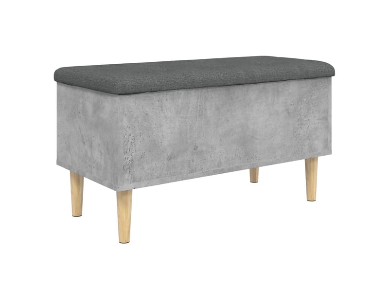  Banc chambre, banc de rangement gris béton 82x42x46 cm bois d'ingénierie  - Conforama A