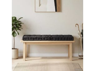 Coussin de plancher de palette, coussin d'assise coton 120x40x7 cm noir cf55516