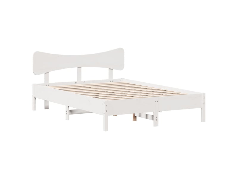  Cadre de lit sans matelas blanc 120x190 cm bois de pin massif  - Conforama A