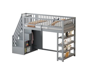 Lit mezzanine 90x200 cm VIVRYN coloris gris