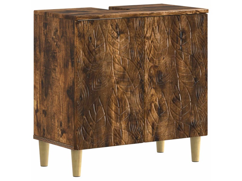  Ensemble de meuble de salle de bain 3 pièces delft chêne fumé cf63379  - Conforama D