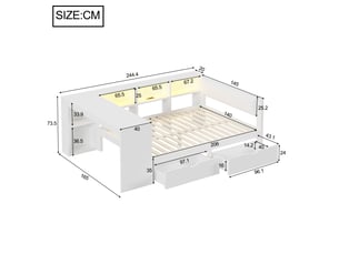 Lit simple 140x200 cm coloris blanc