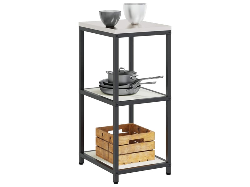  Étagère de cuisine, étagère de rangement hattem blanc 40x50x92cm acier  - Conforama C