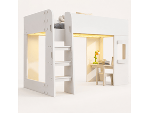 Lit mezzanine 90x200 cm MIVRAY    coloris blanc
