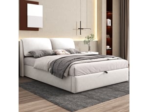 Lit coffre 140x200 cm coloris beige