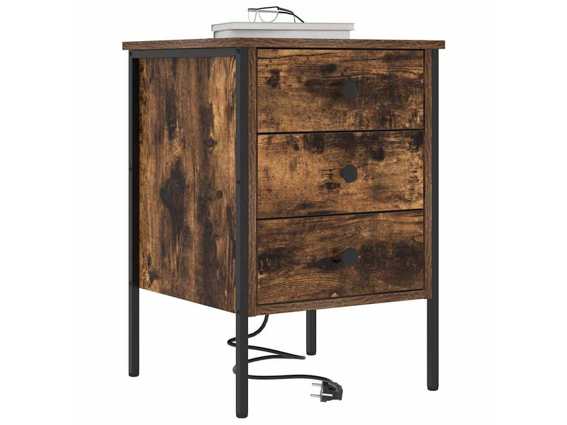 Table de chevet - cabinet de chevet - table de nuit 2 pièces chêne fumé 42 x 41 x 61 cm - Conforama B