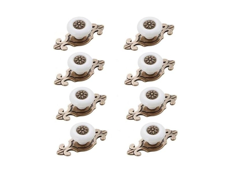  Poignée de meubles, 8 pièces, style vintage, poignée de tiroir, poignée de meubles, poignée de tiroir avec vis, accessoires  - Conforama E
