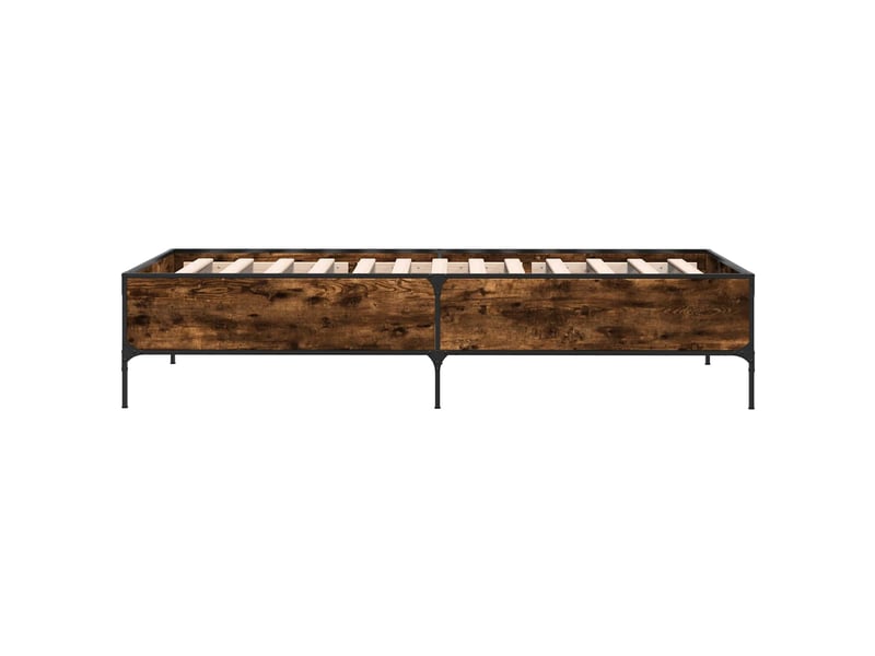 Lit simple- lit adulte - cadre de lit chêne fumé 80 x 200 cm bois d'ingénierie - Conforama D