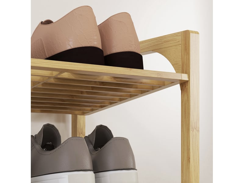  Meuble à chaussures 76x33x67 cm 4 niveaux avec poignée naturel —  - Conforama D