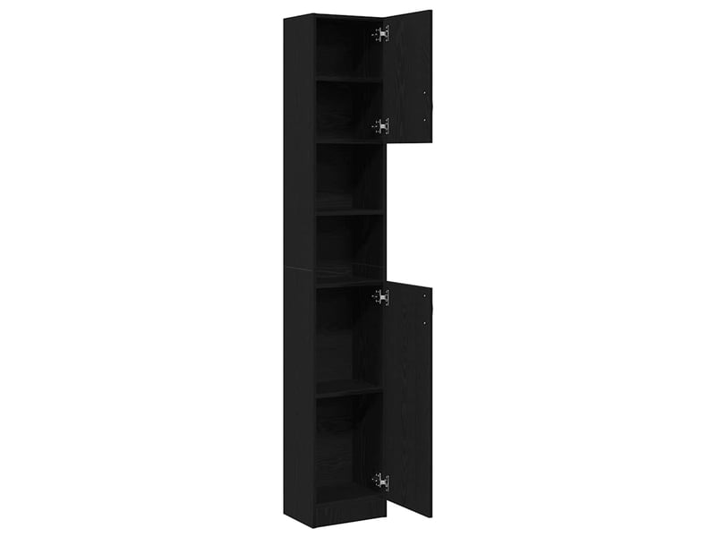  Armoire de salle de bain, cabinet de salle de bain chêne noir 32x25,5x190 cm cf65070  - Conforama D