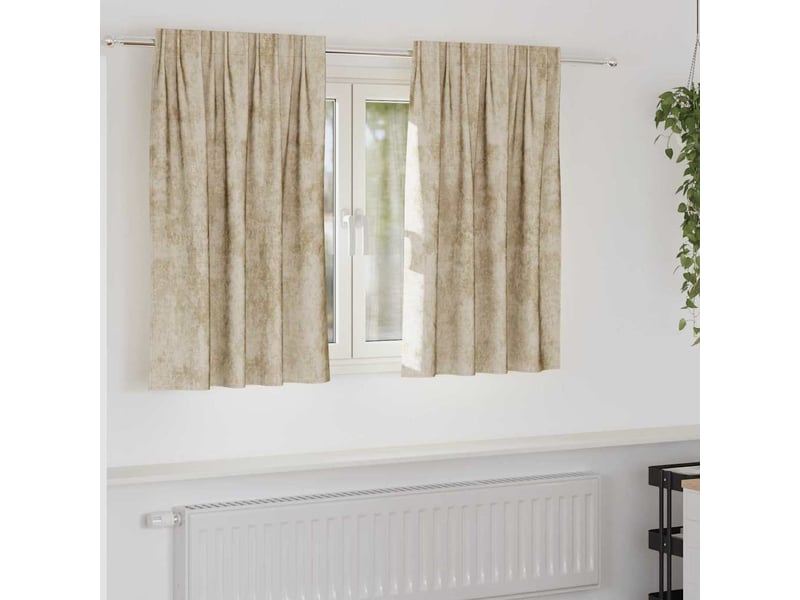  Lot de 2 rideaux en velours, rideaux de fenêtre crème 140 x 140 cm velours cf44184  - Conforama B