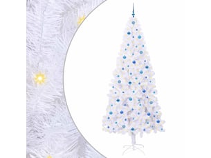 Sapin de noël artificiel, arbre de noël avec 300 led blanc 240 cm pvc et acier shl3696