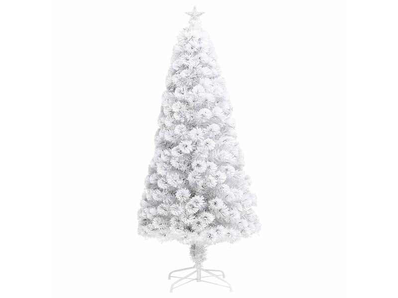 Sapin de noël, arbre de noël artificiel pré-éclairé blanc 150 cm fibre optique  - Conforama C