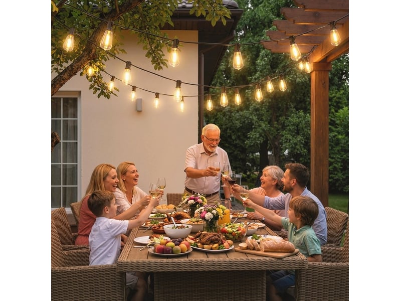  Guirlande lumineuse led 18 m en plastique connectable noire chicfurn  - Conforama B