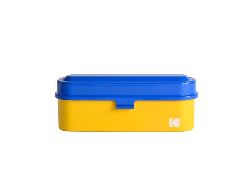  Kodak film case (135) - boîtier compact en acier pour 5 rouleaux de film 135 mm, capot amovible, design années 70, protection poussière et humidité - bleu  - Conforama B