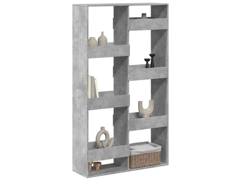  Cloison bibliothèque, meuble de rangement gris béton 100x33x175cm bois d'ingénierie  - Conforama C