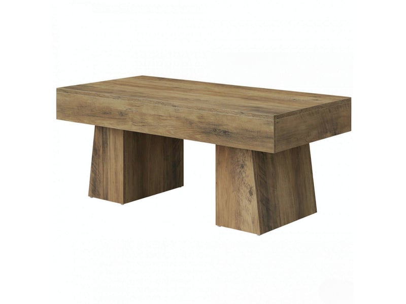  Table basse rectangulaire 120 x 60 x 50 cm en mdf marron avec pieds réglables  - Conforama A
